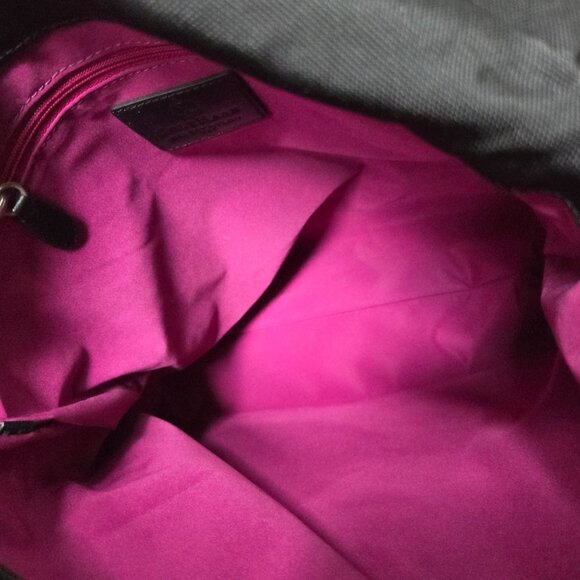 Cole Haan Purse Black Nylon Satchel Tote Travel Packable Handbag - Picture 11 of 11